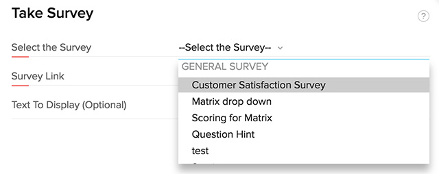 Take survey from Zoho CRM