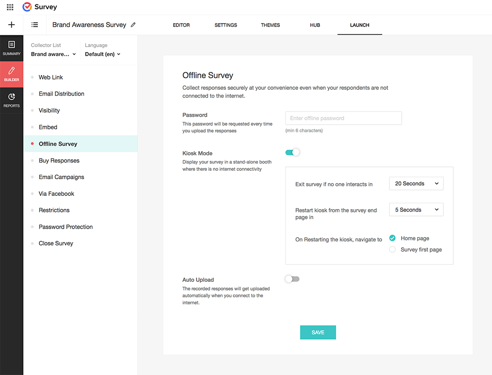 Zoho survey offline setting