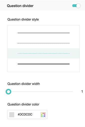 Add a question divider