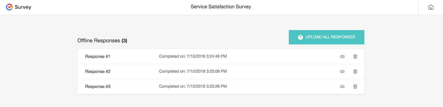 Offline survey upload responses