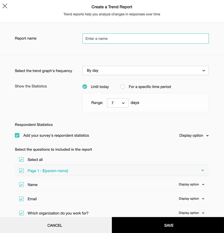 Create trend report with Zoho Survey