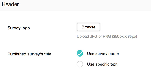 Add a header for your survey
