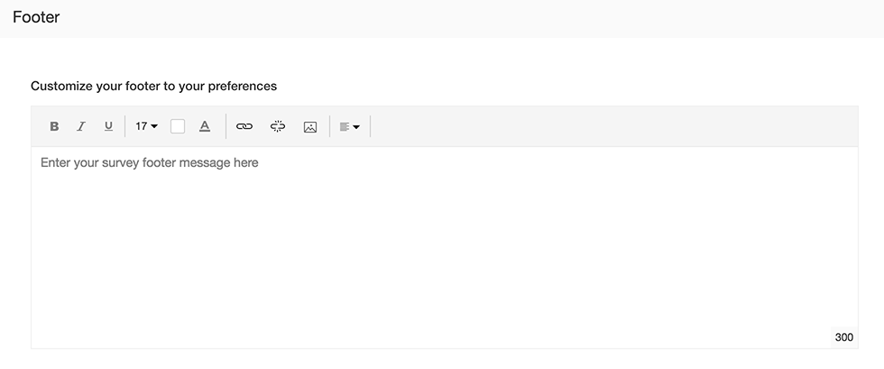 Custom footer in Zoho Survey