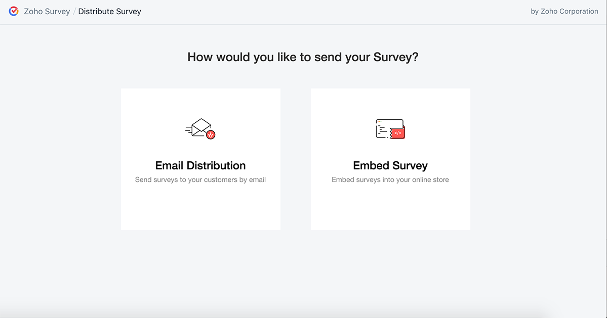 Zoho Survey Shopify distribute survey