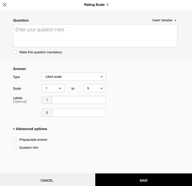 Likert scale question type