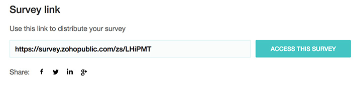 Zoho Survey web link
