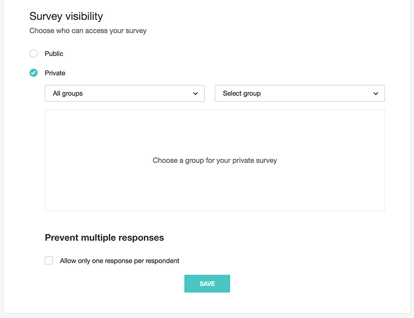 Private visibility settings