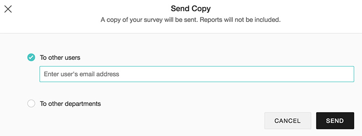 Send copy feature in survey