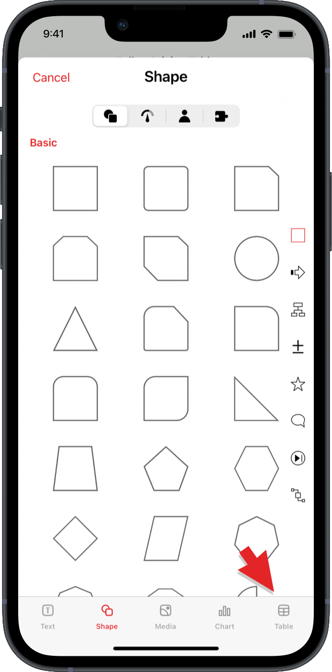 Add tables to a slide