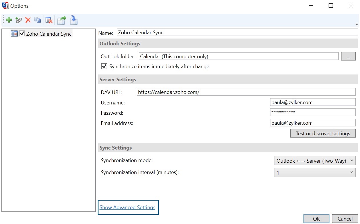 CalDAV Synchronizer for Outlook Zoho Calendar