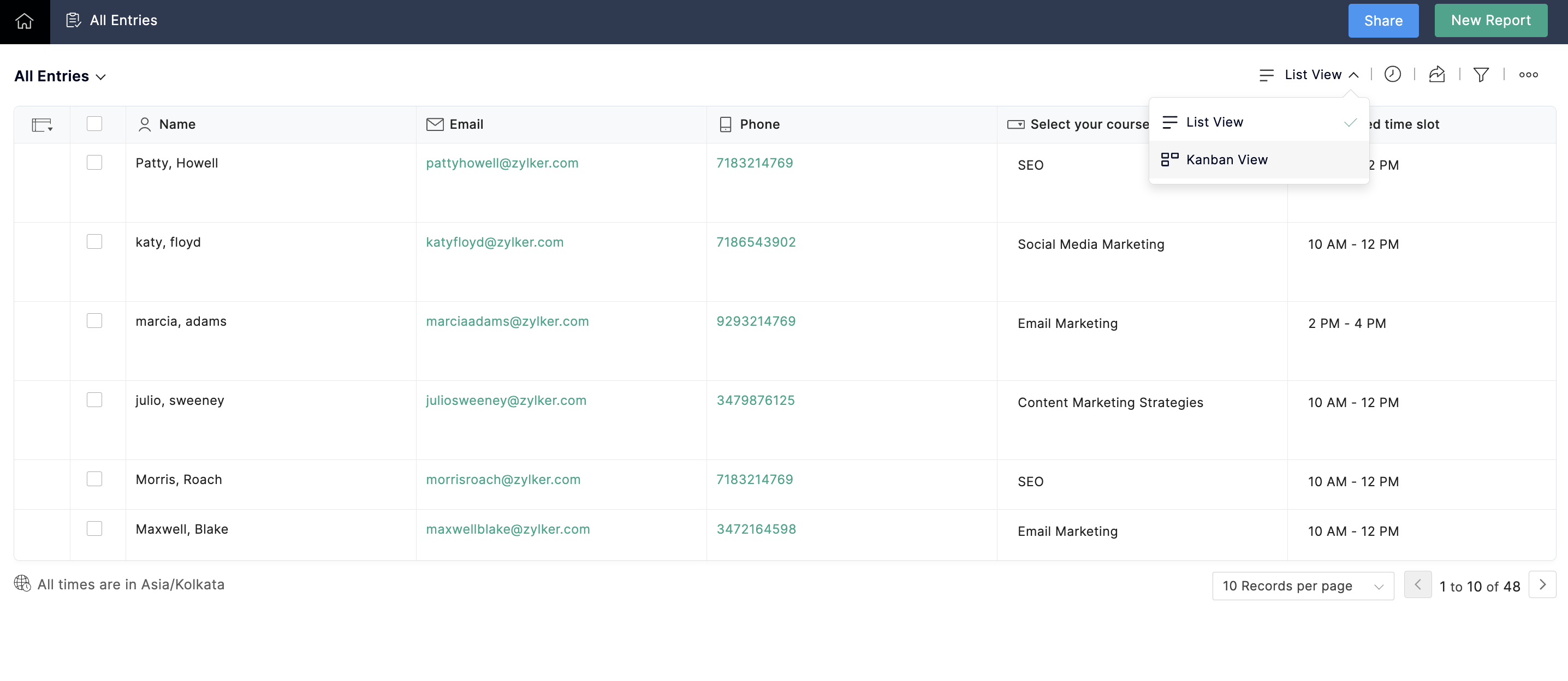 Configuring Kanban view