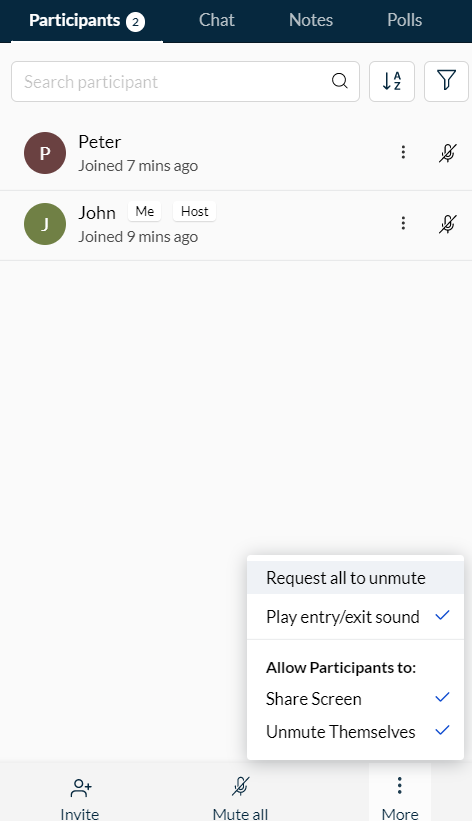 Manage meetings effectively using moderator controls in Zoho Meeting