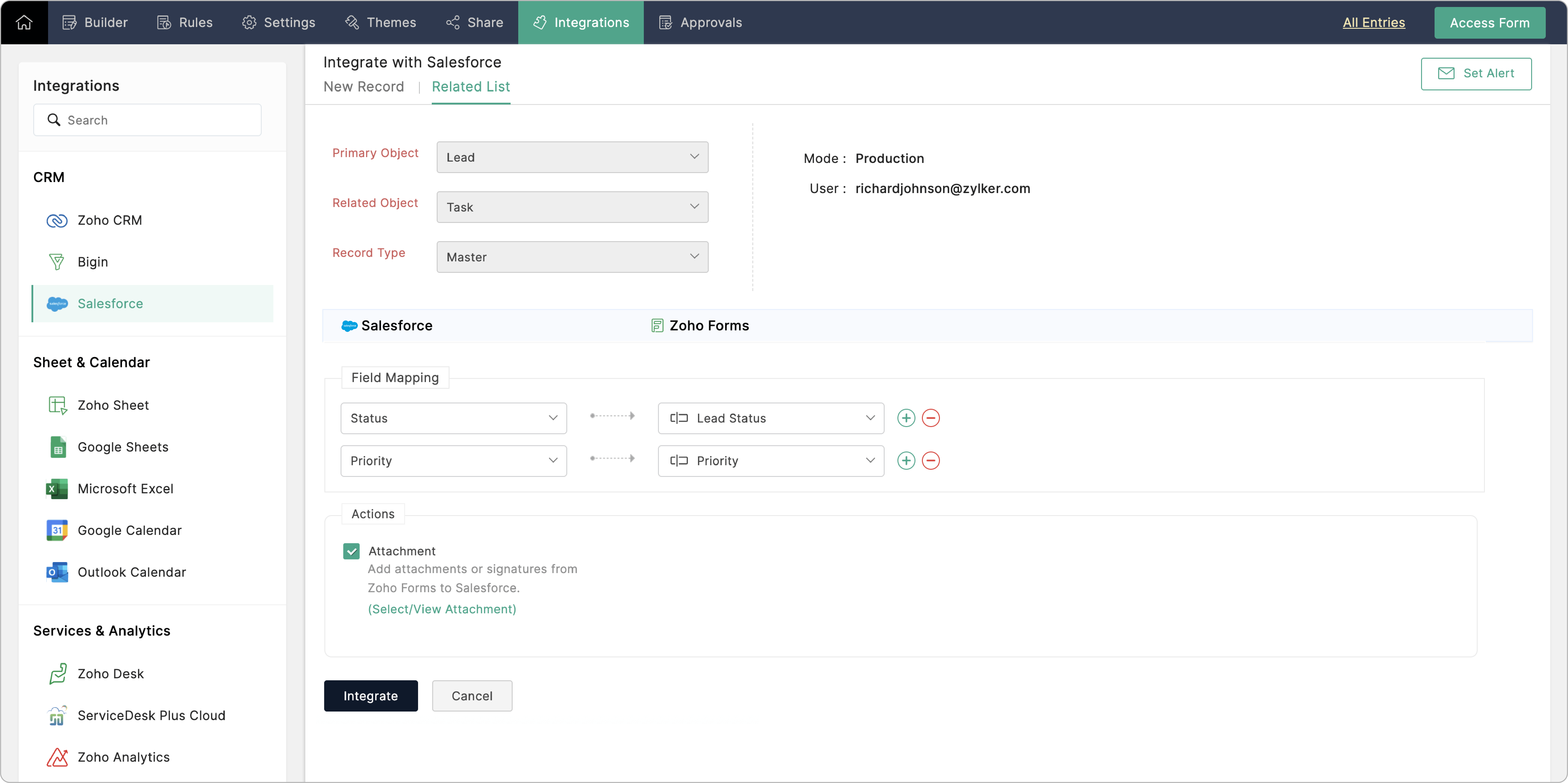 Adding entries to Related Lists - Integration Setup