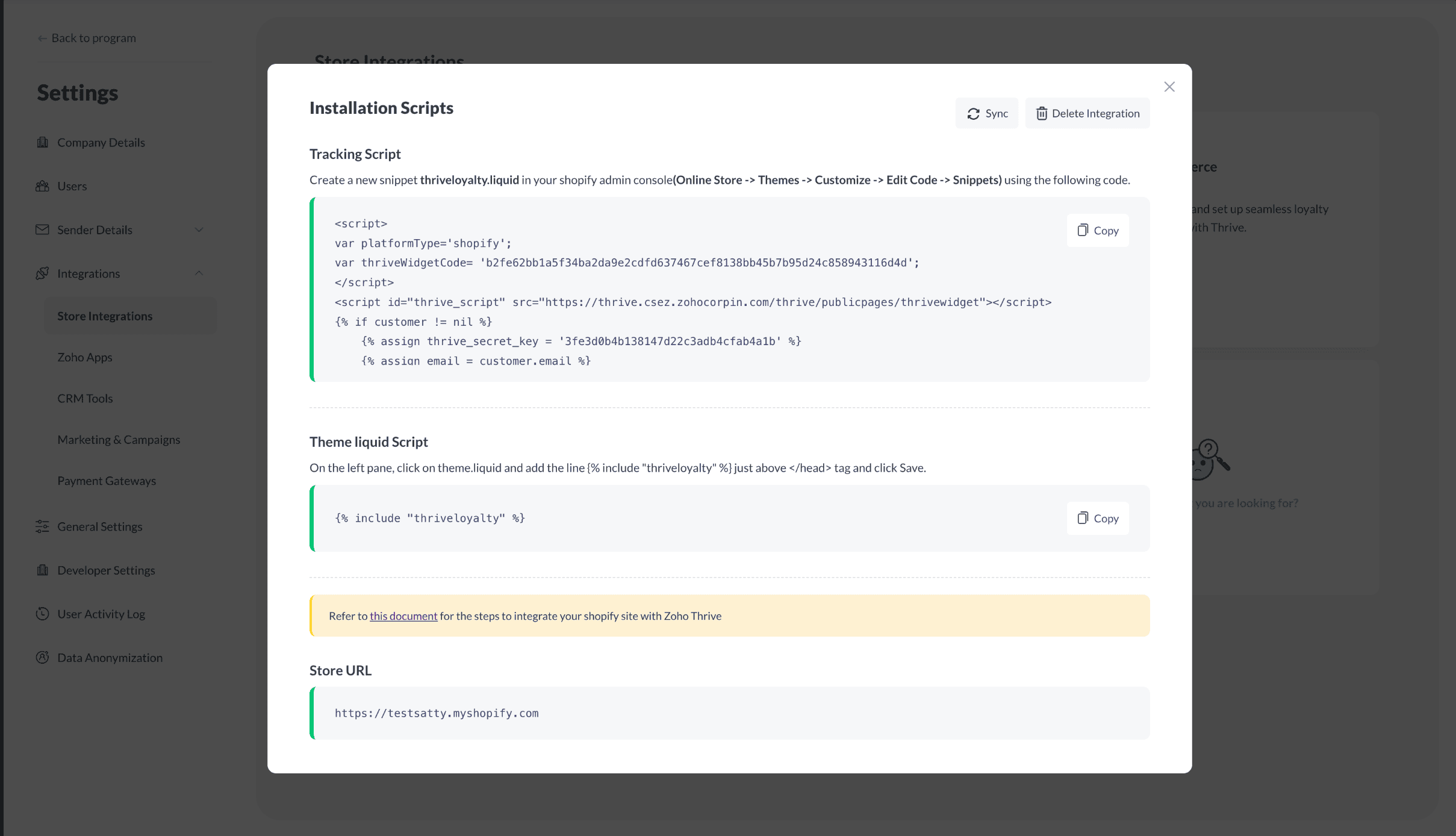Thrive - Shopify Installation scripts
