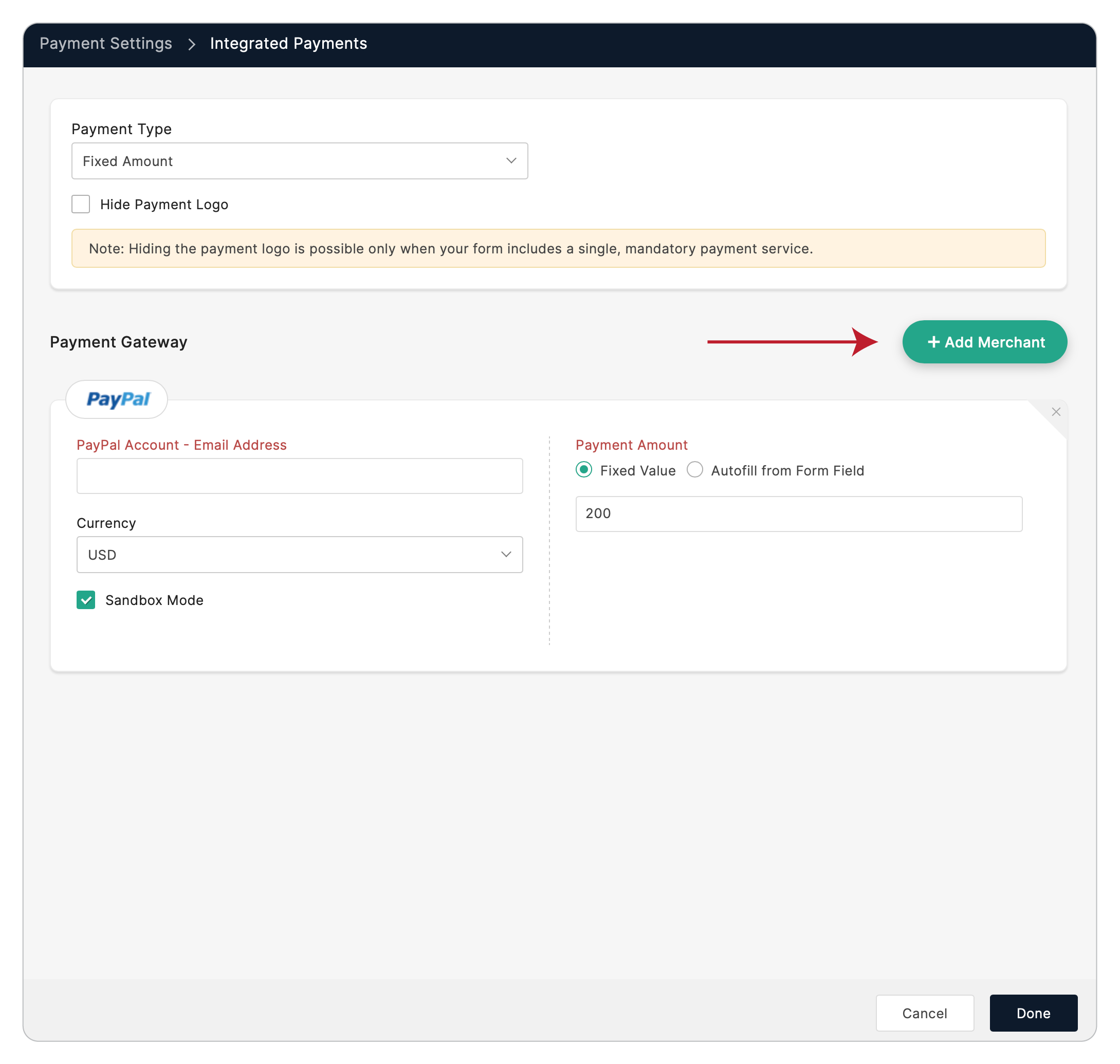Configure multiple payment gateways