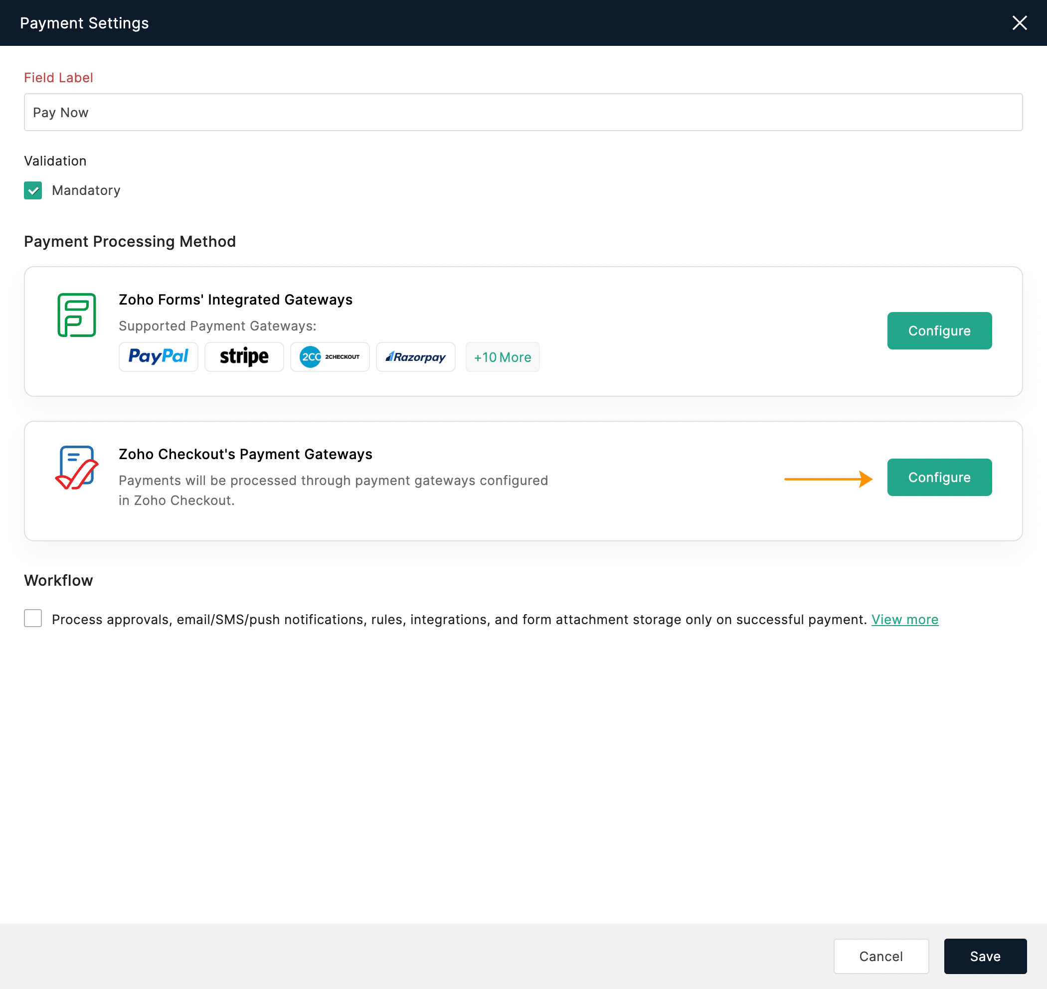 Click Configure