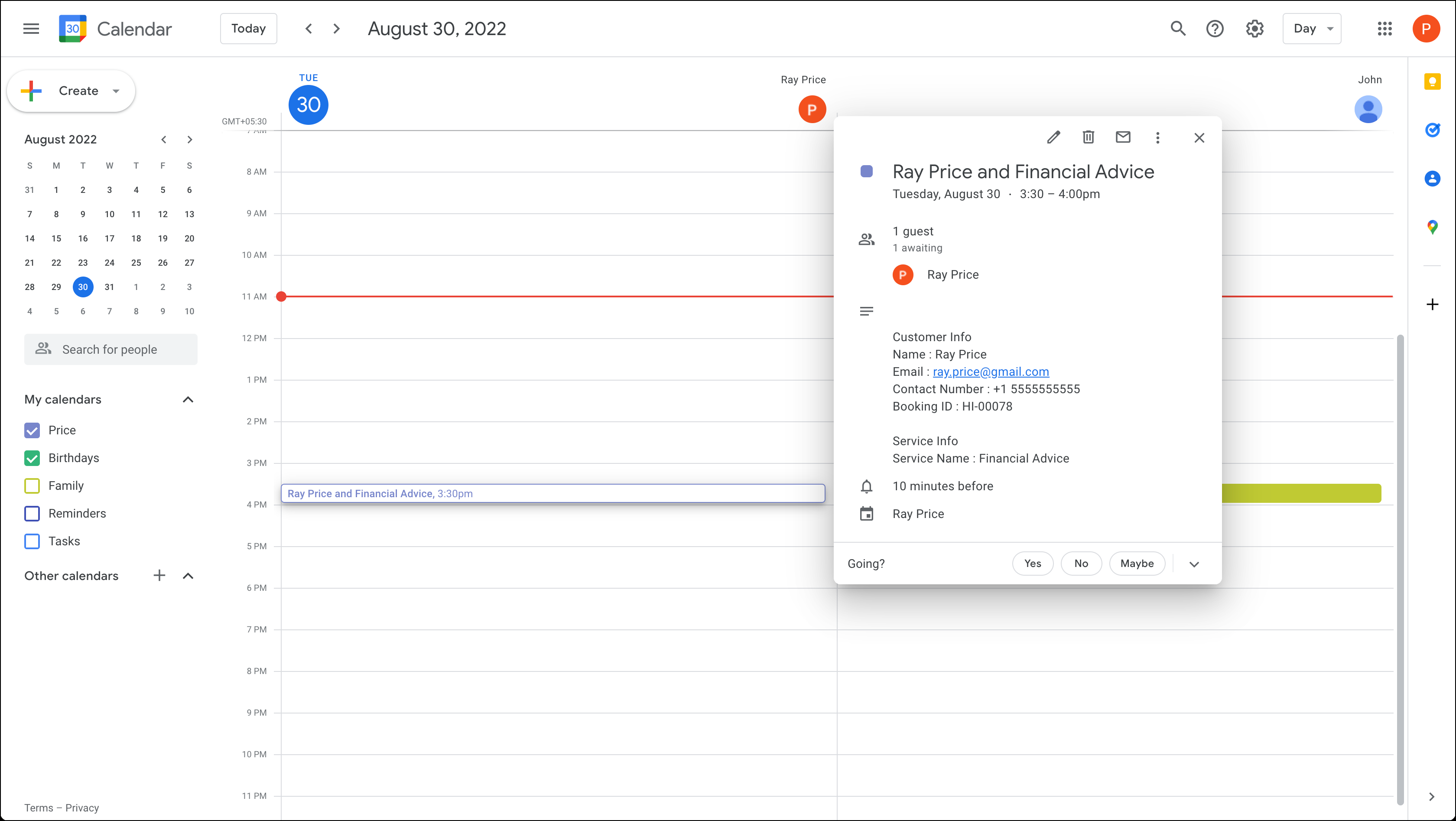 Google Calendar Integration