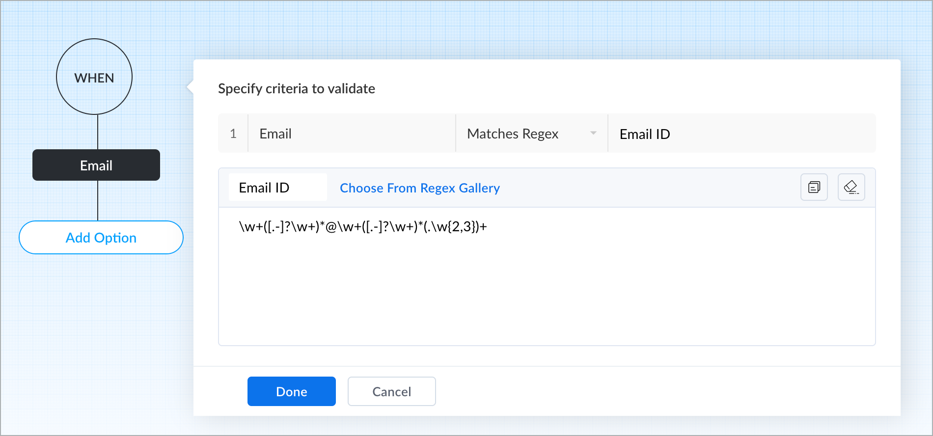 Regex In Layout And Validation Rules