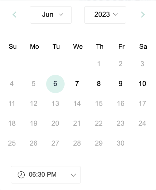 Live form Calendar