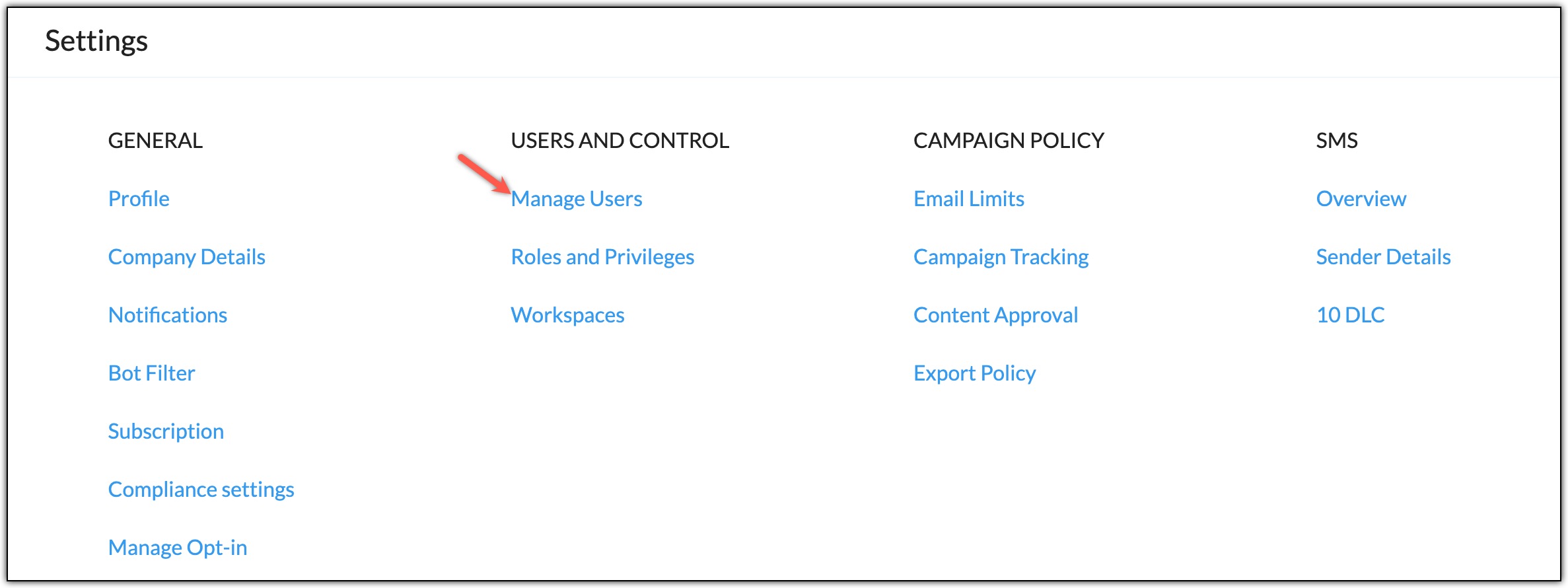 Manage users