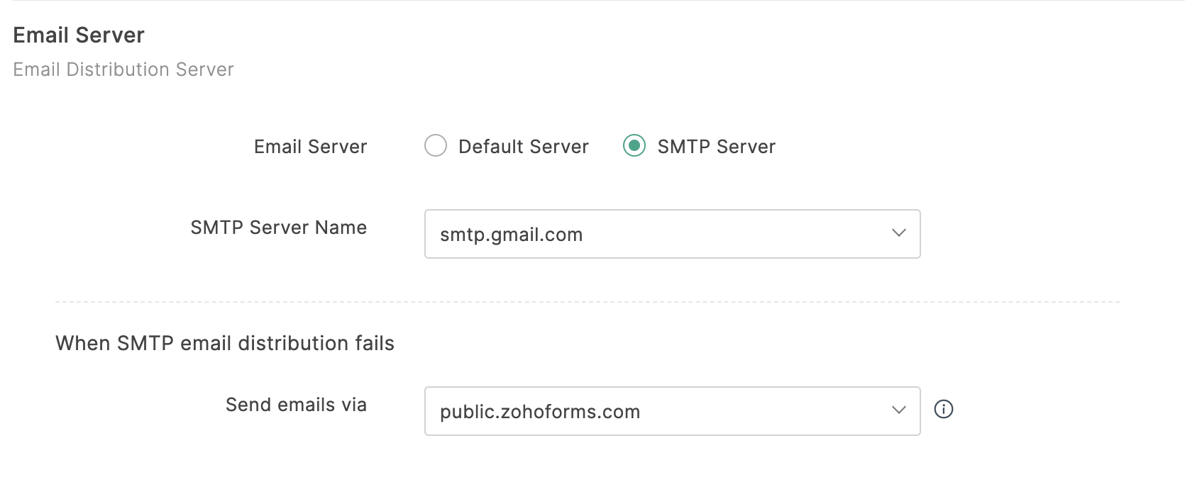 Using SMTP server in a form