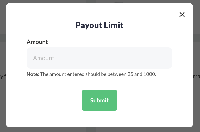 Payout limit details