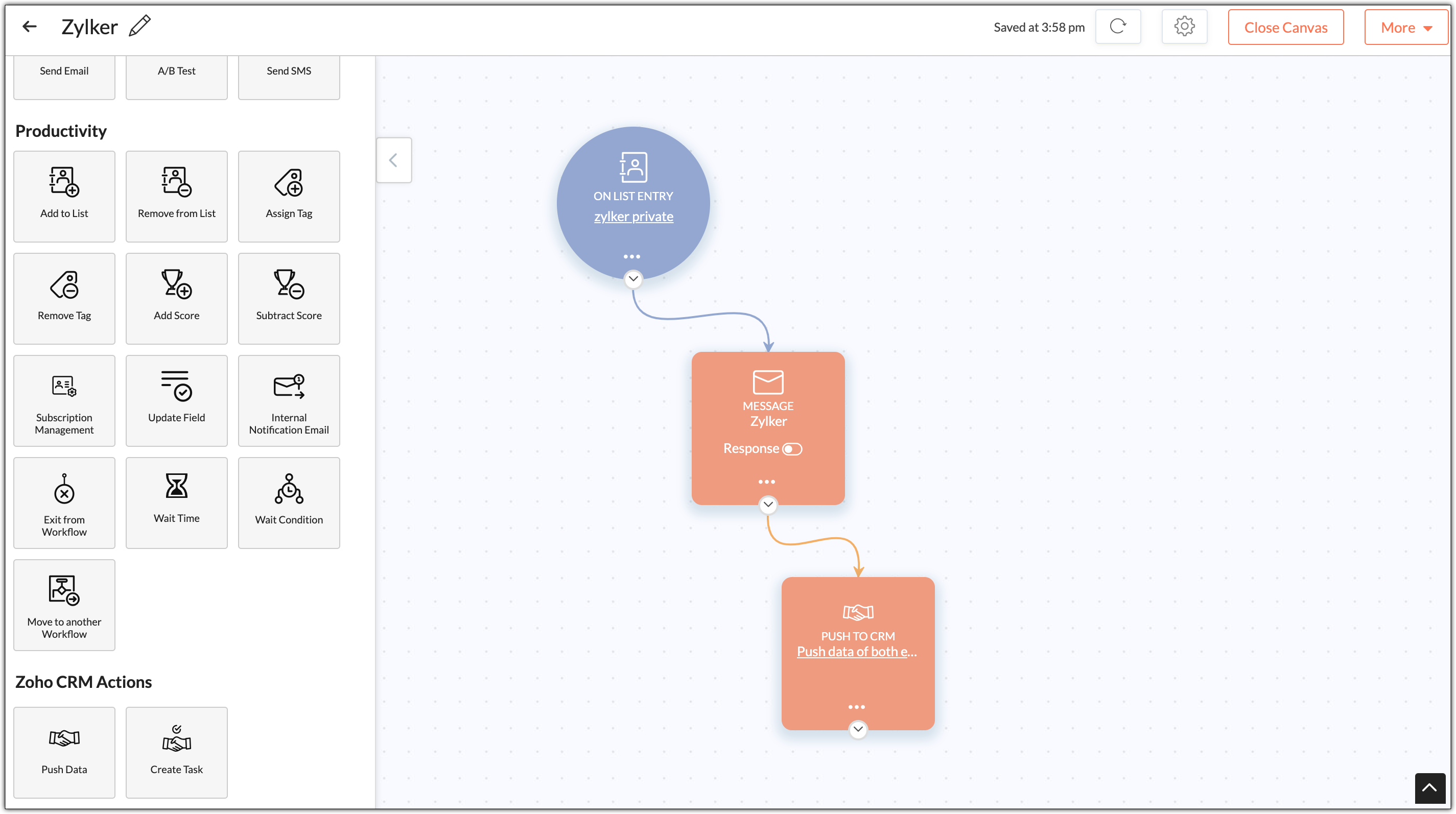 Push data to Zoho CRM