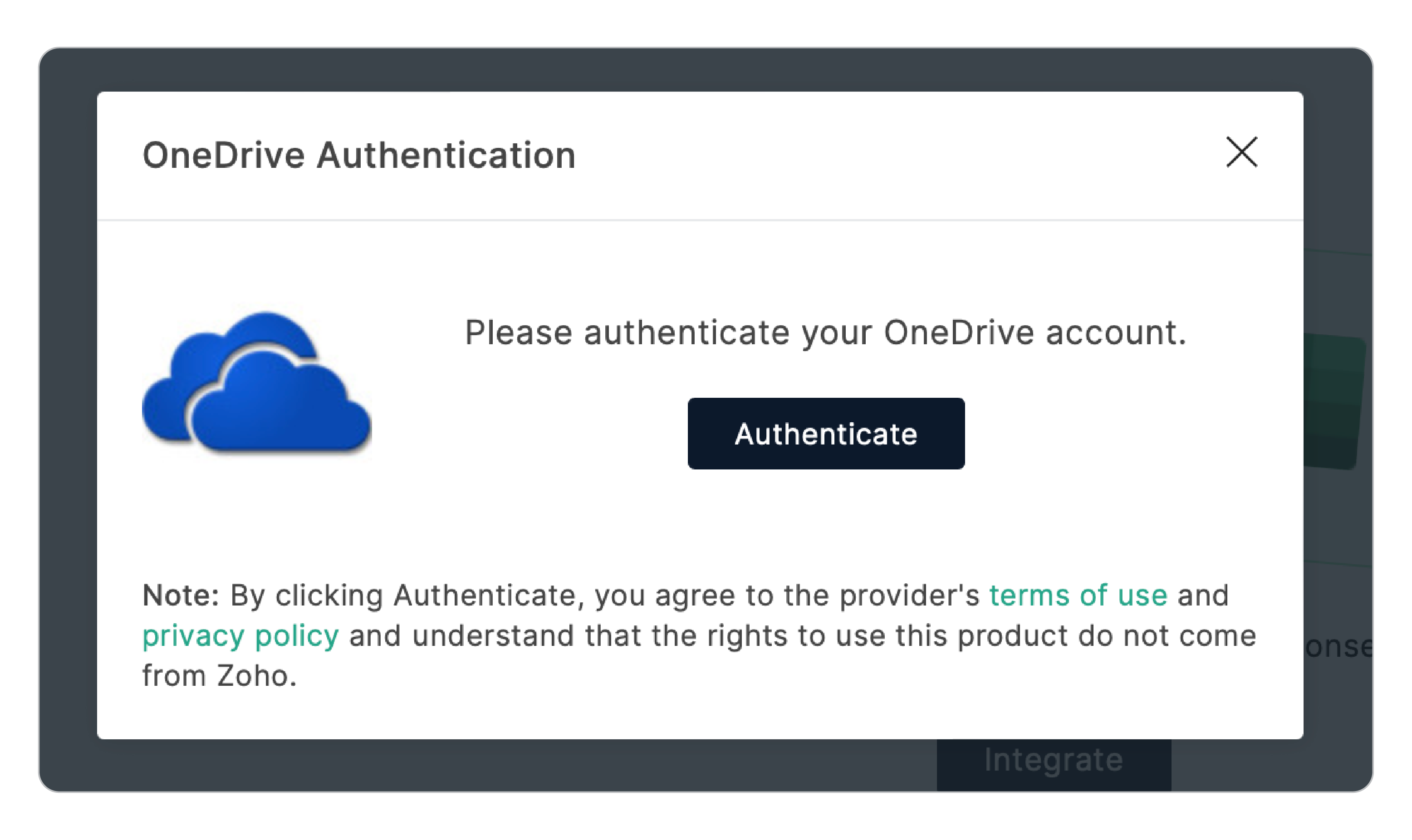 Authenticate OneDrive