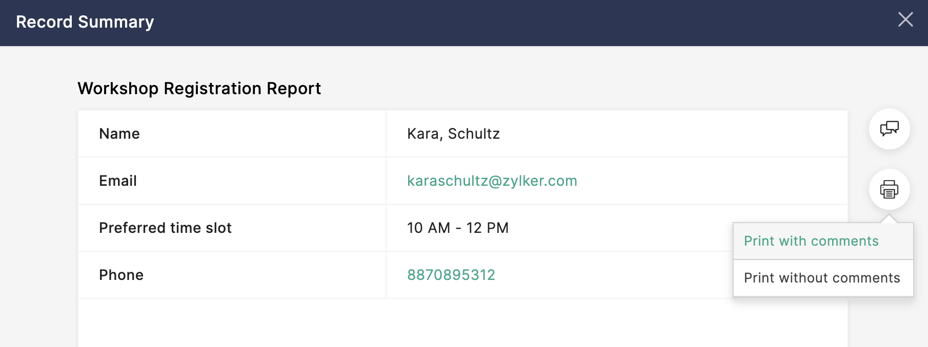 Printing in Kanban view