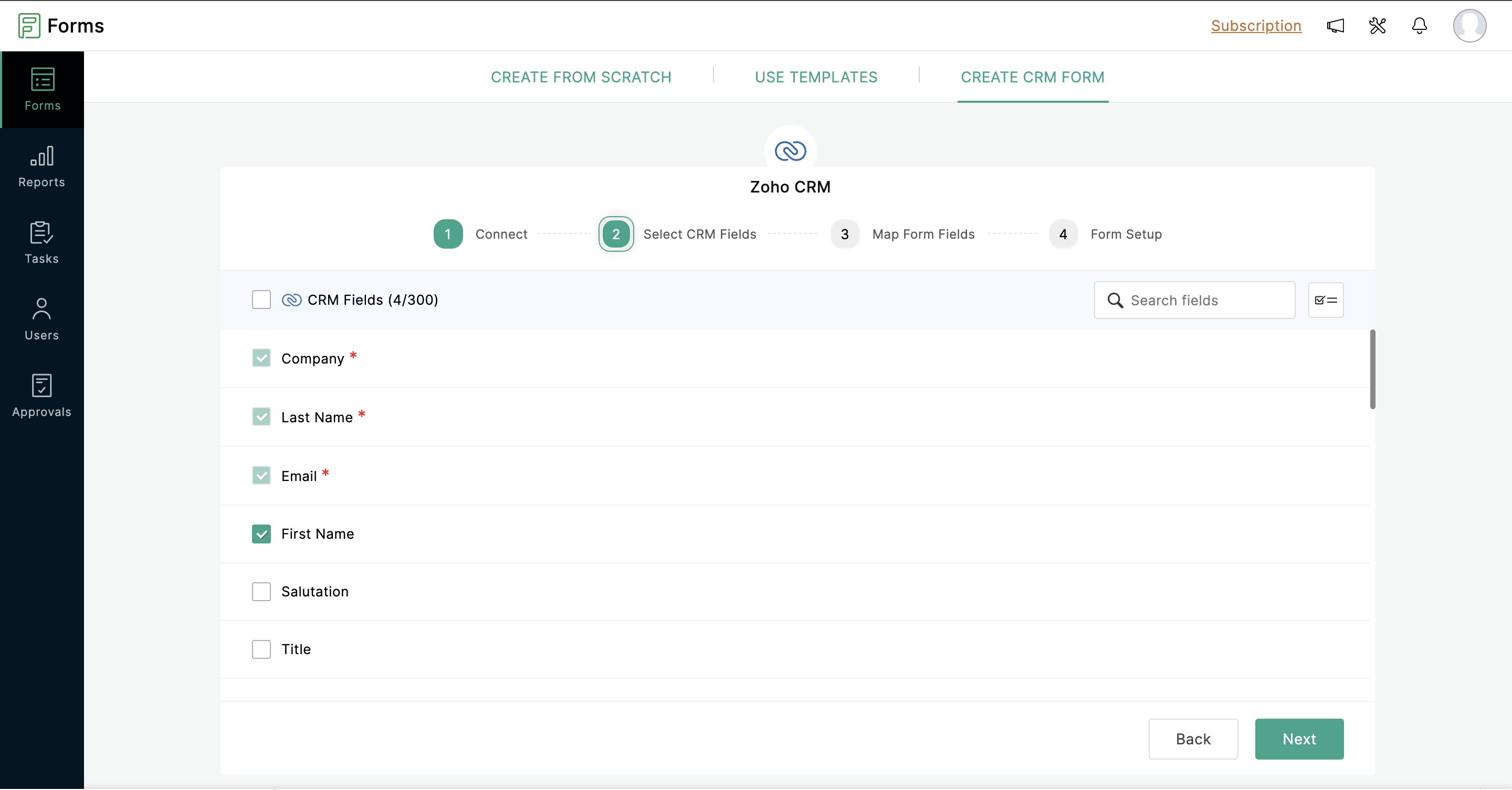 Select CRM Fields