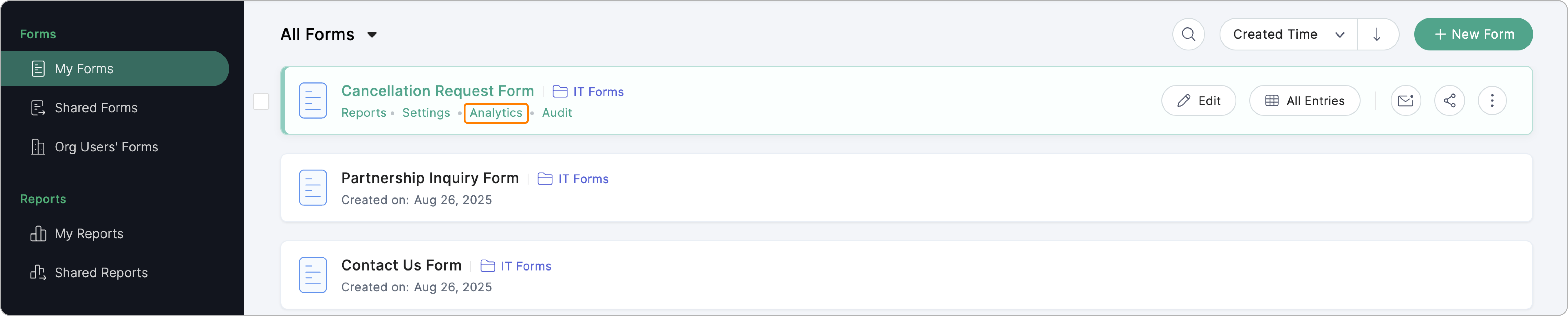 Selecting Analytics