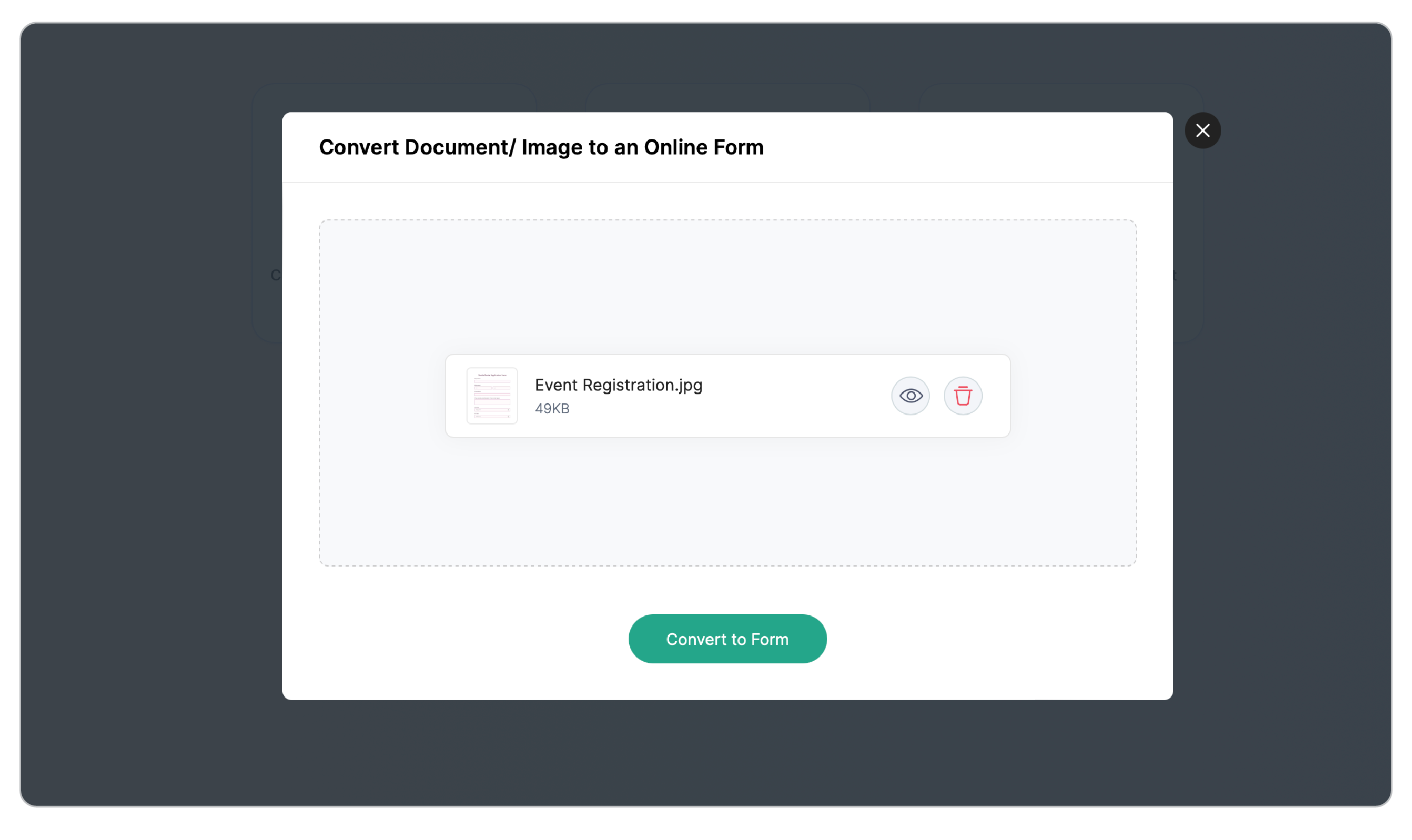 Convert to form
