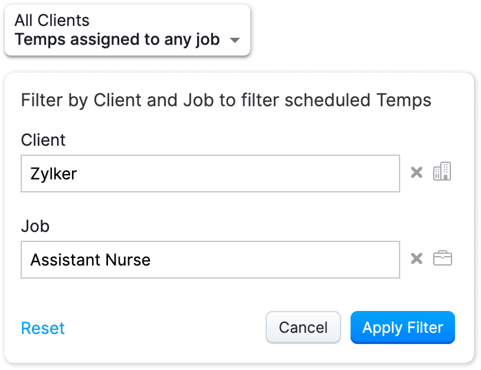 Scheduled Temps View | Zoho Workerly