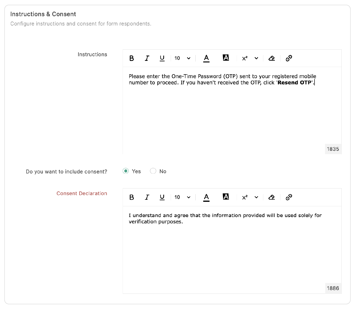 Instructions & Consent