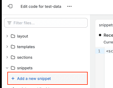 Adding new snippet in Shopify