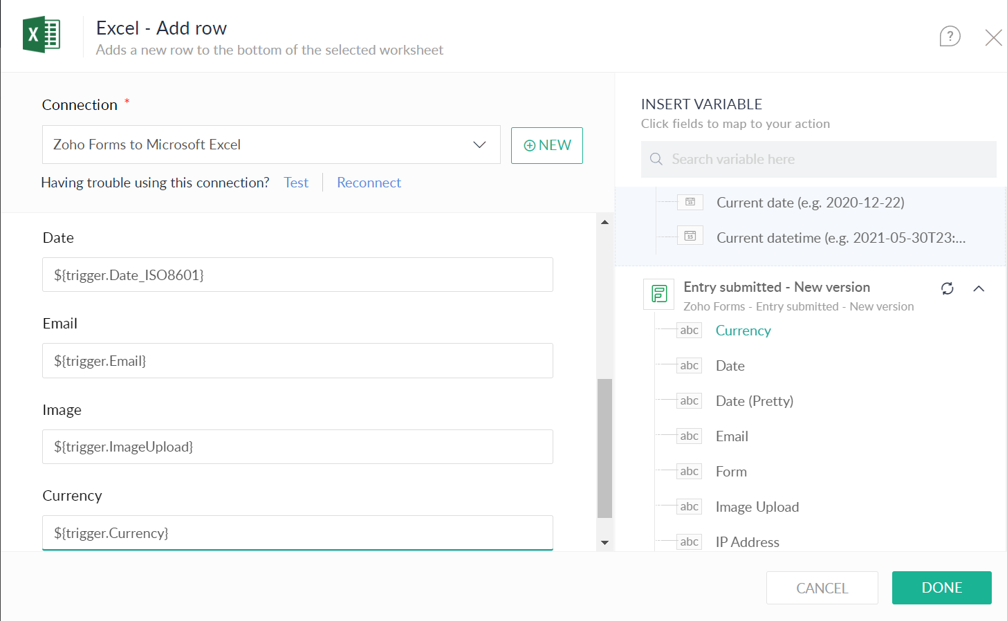 Zoho Flow Integrations | Zoho Forms - User Guide