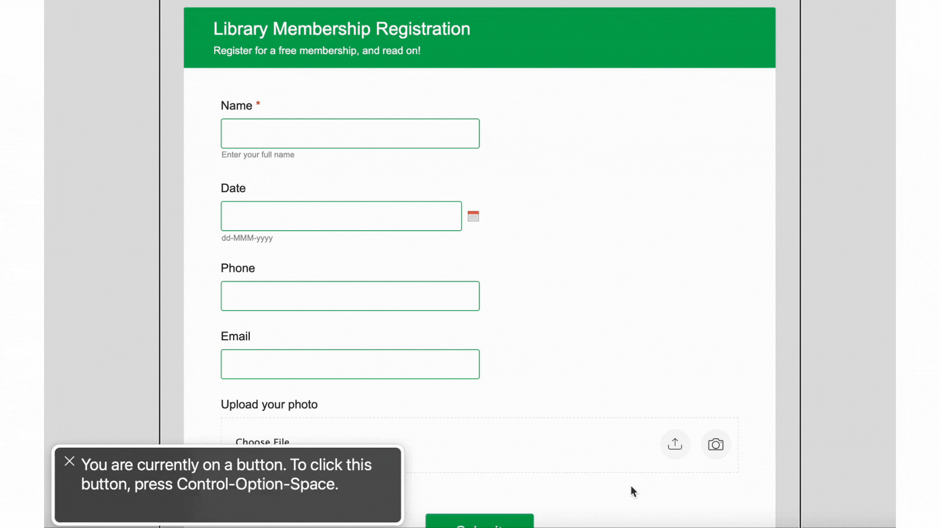 Zoho Forms のアクセシビリティの仕組み