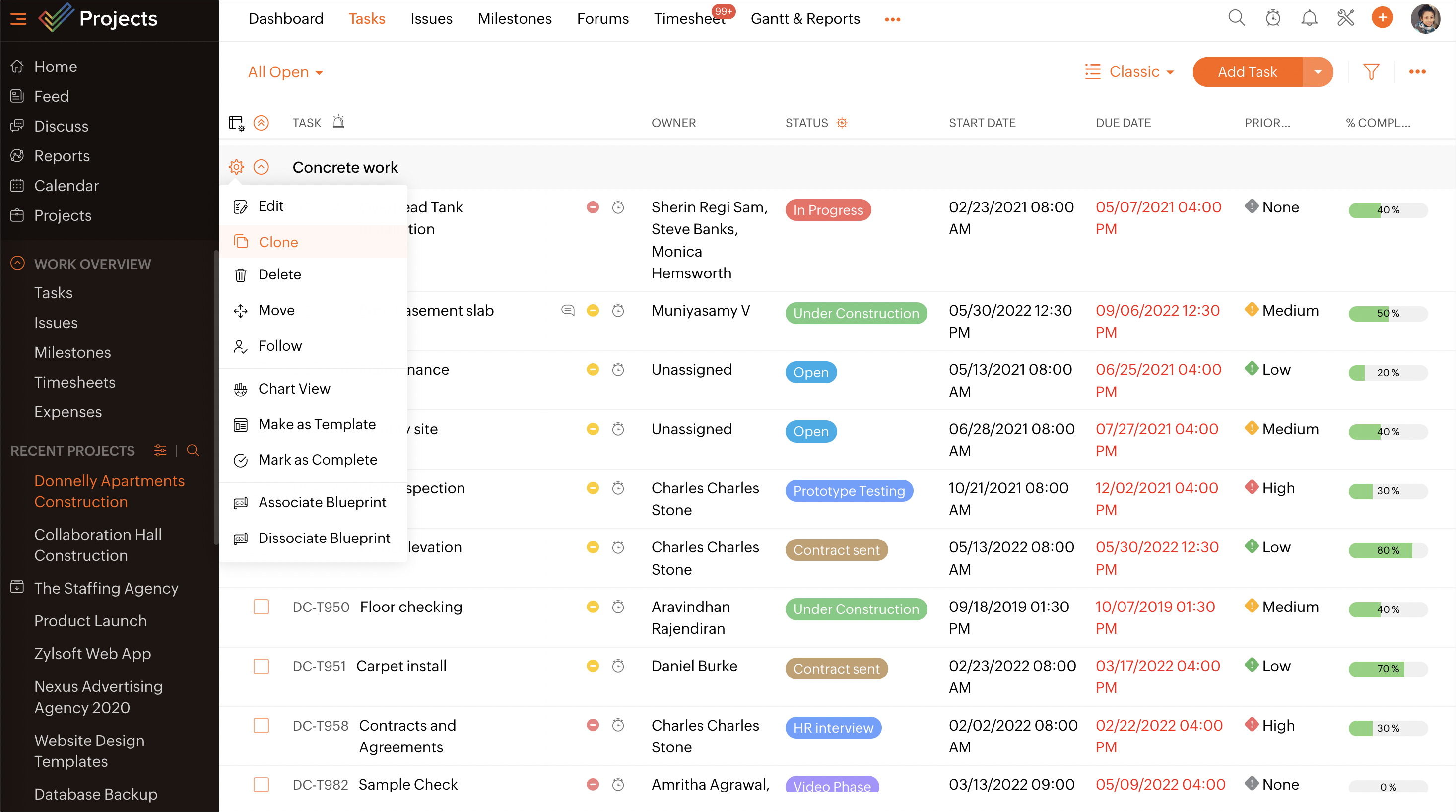 zoho task assignment