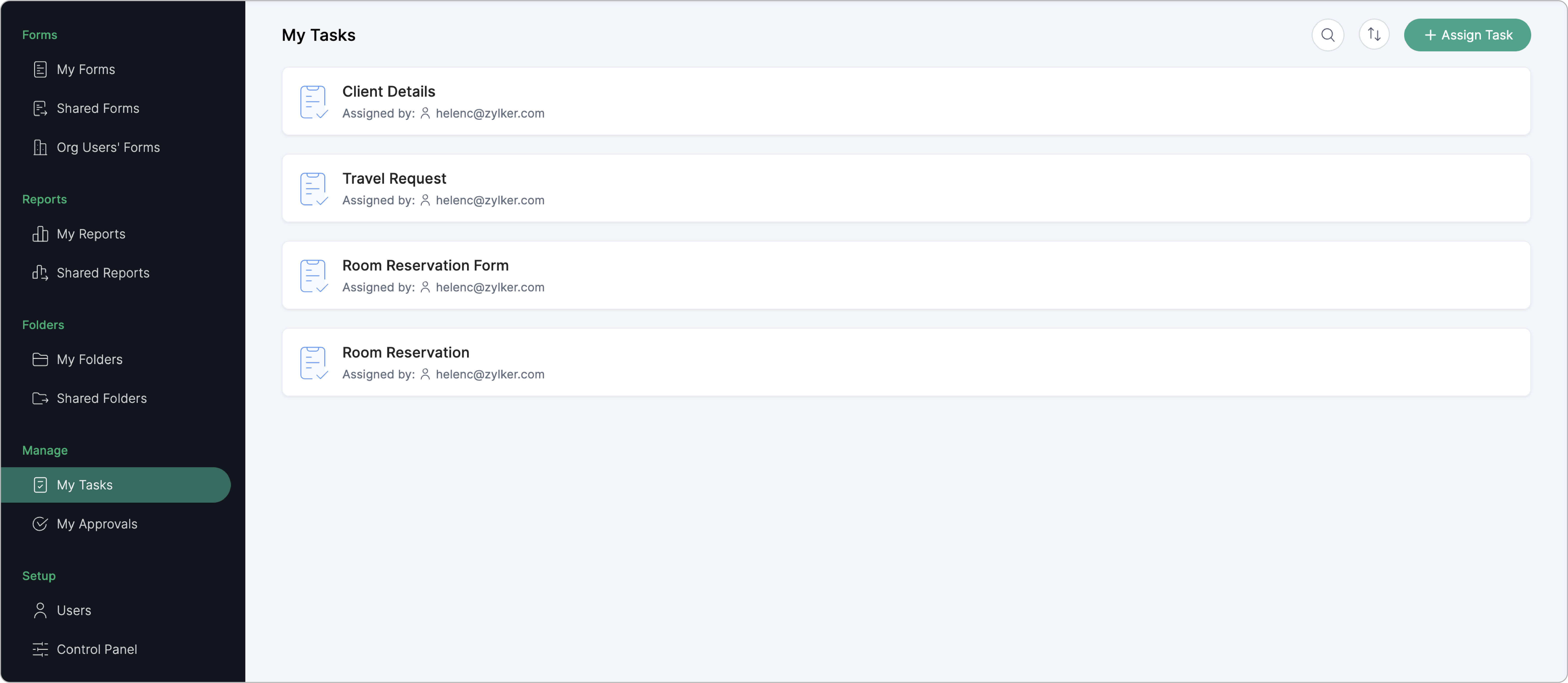 My Tasks
