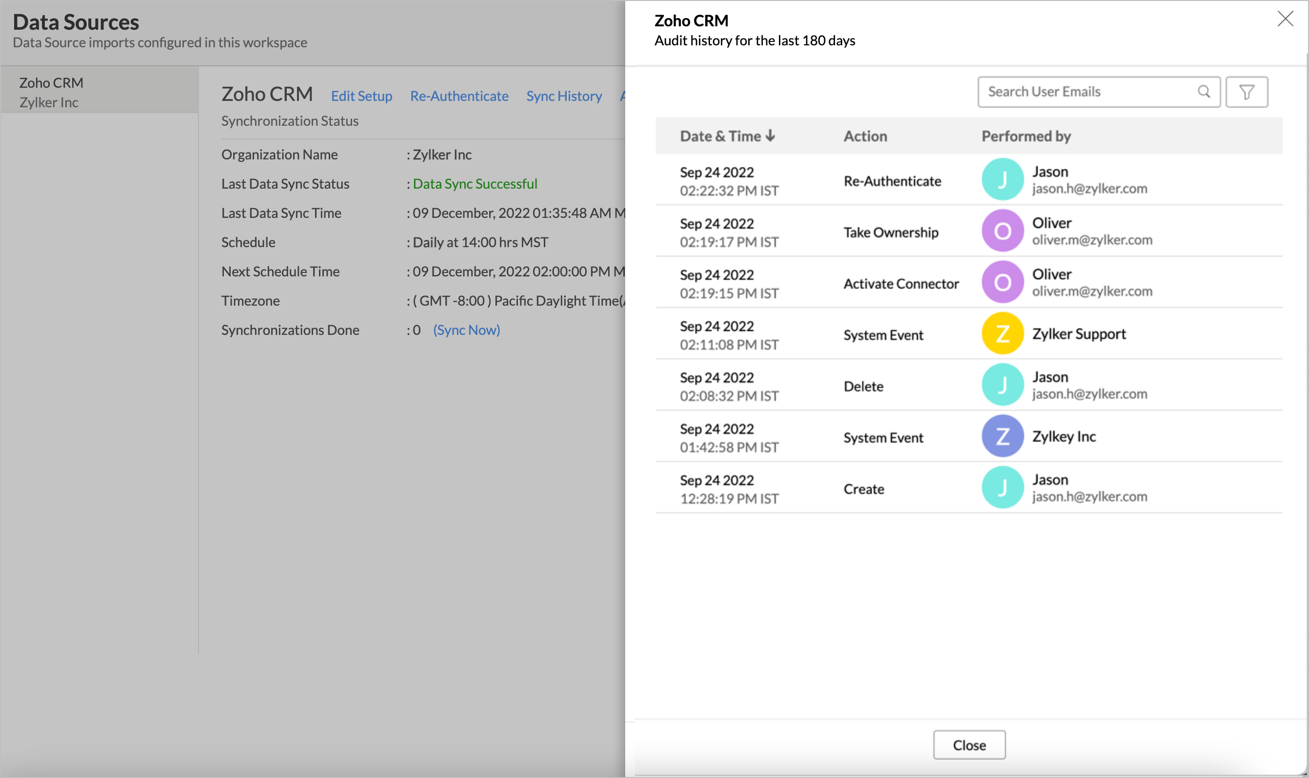 Zoho CRM - Analytics Connector Help