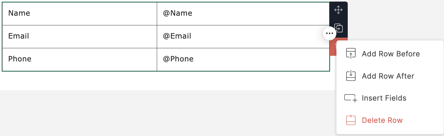 Summary Table element