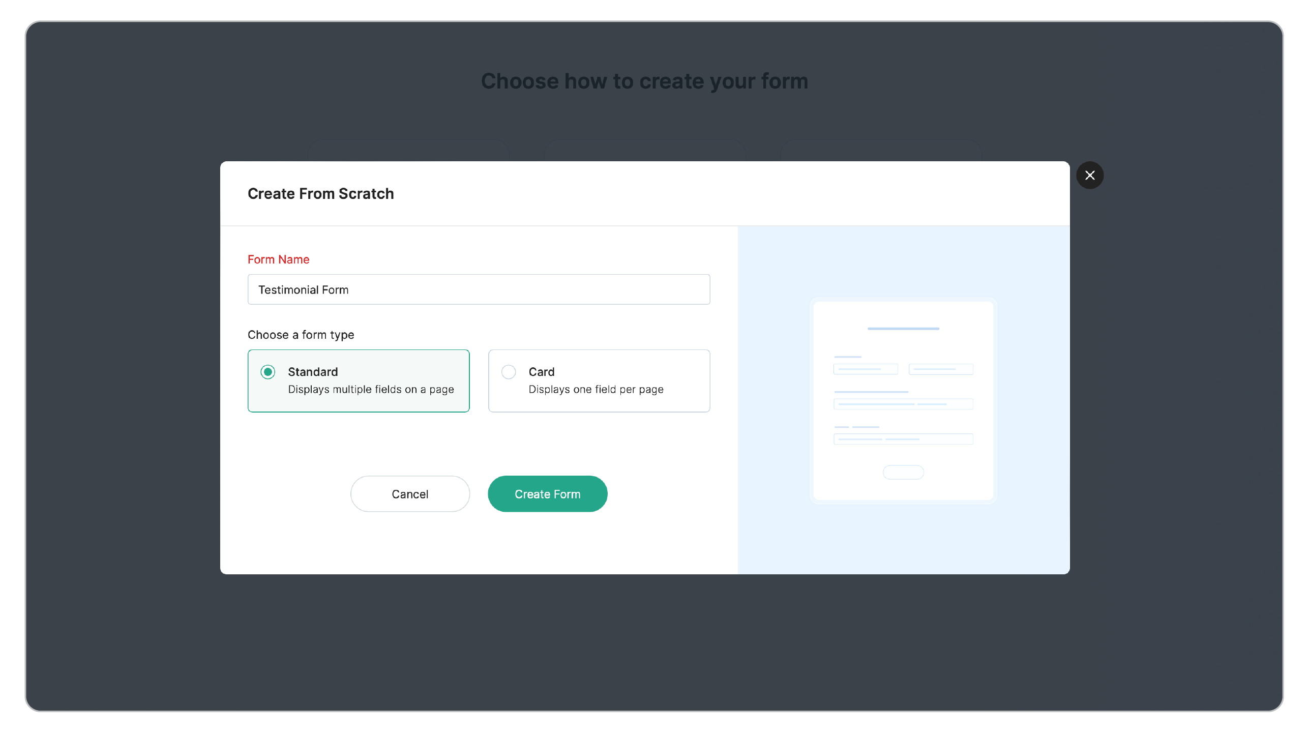 Create from scratch