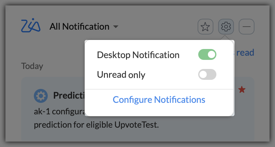 Zia Notifications - Panel configuration