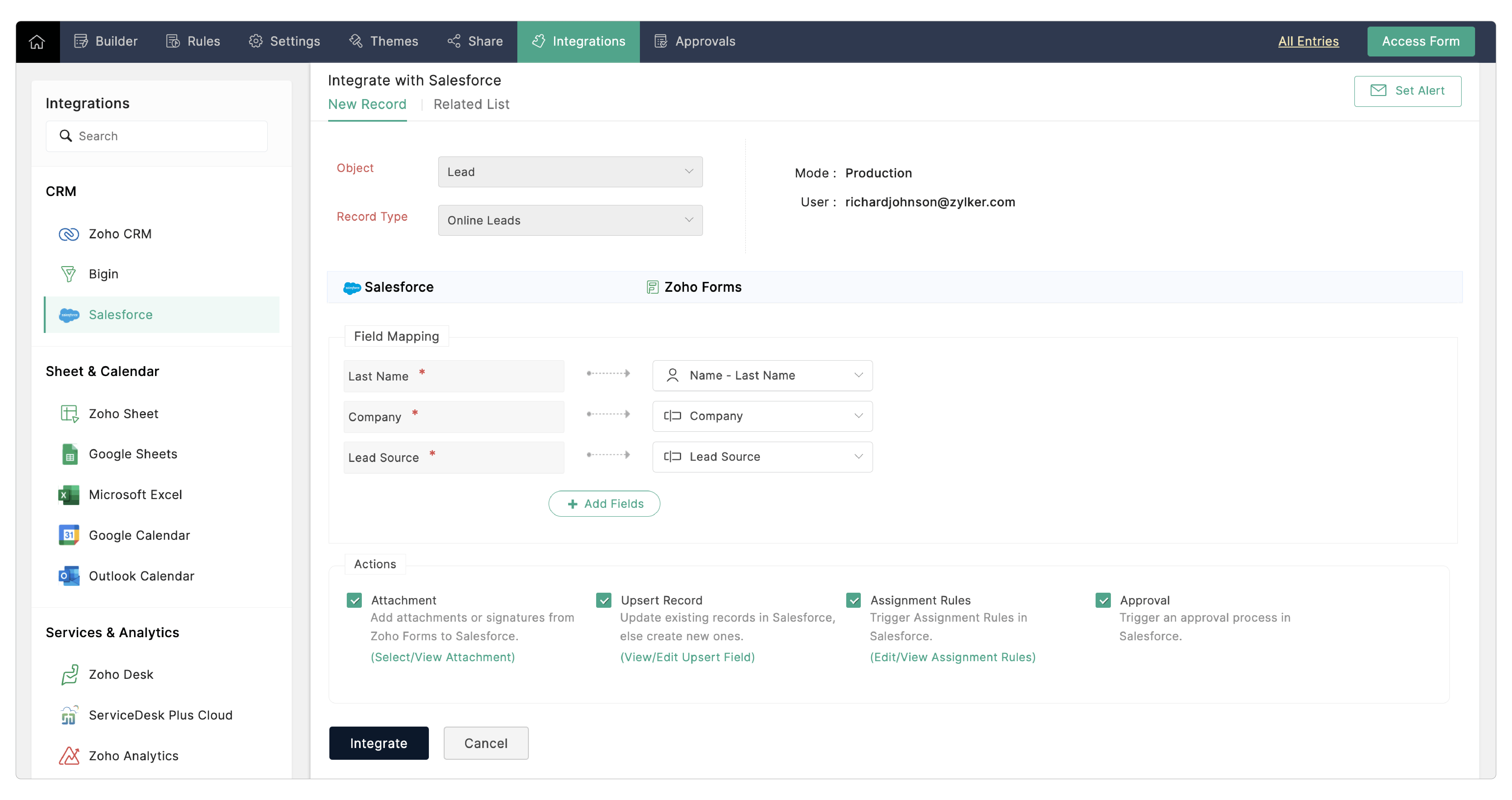 Salesforce Integration setup