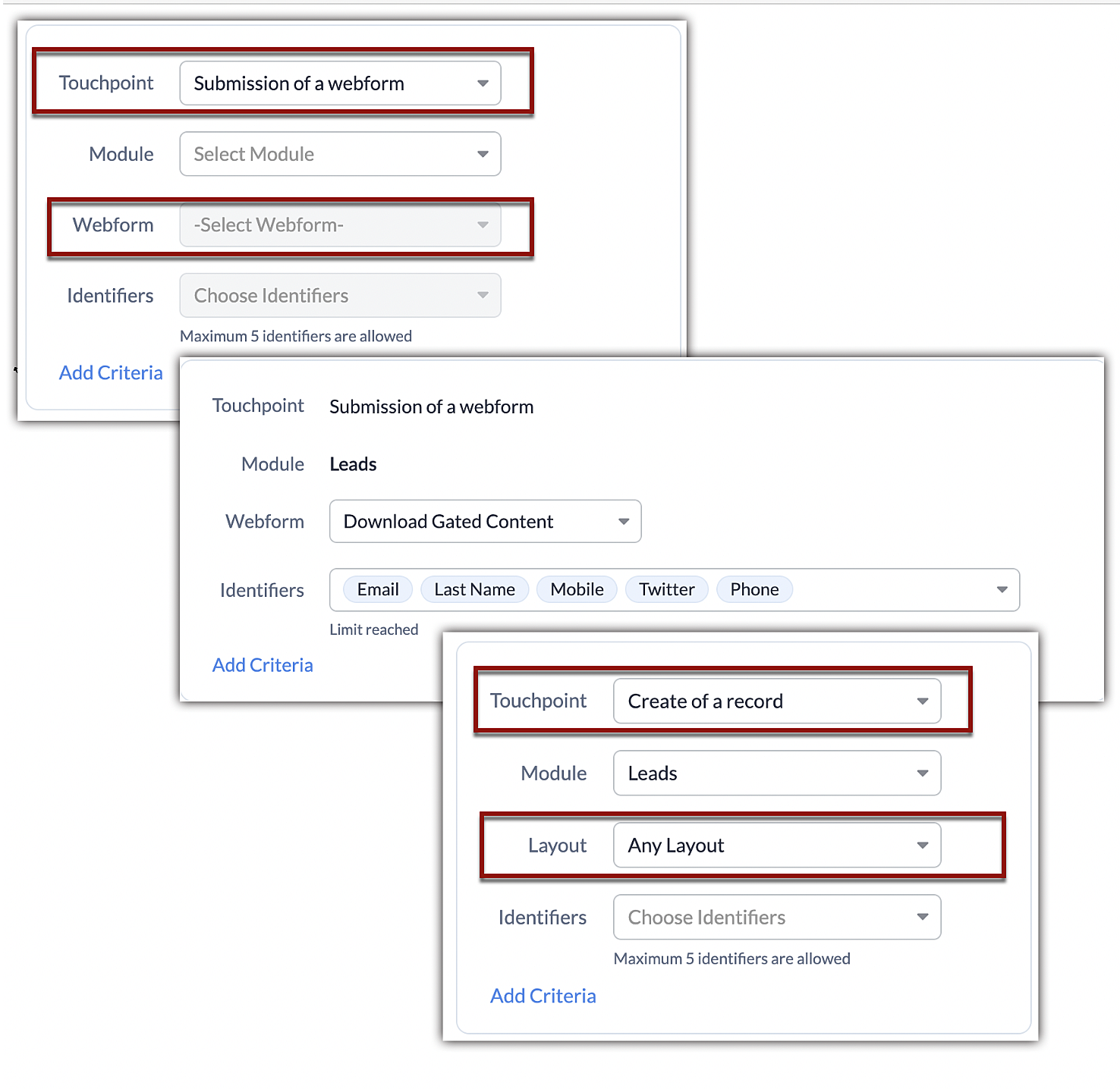 PathFinder - Configurando Touchpoint Adicionado