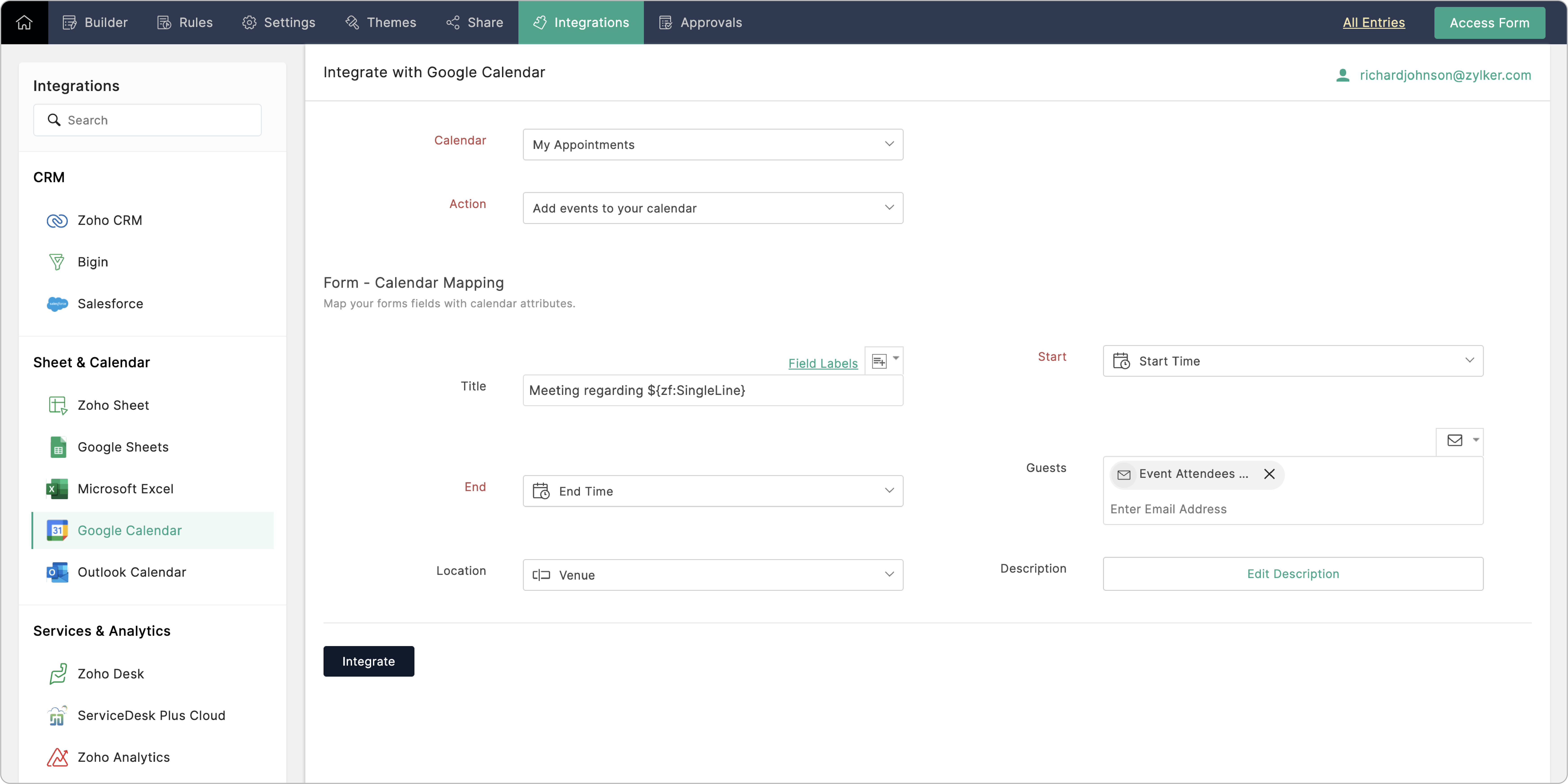 Add Events to your Calendar - Integration Setup