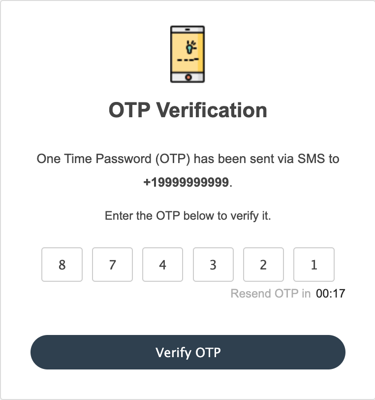 Enter the OTP received in your mobile