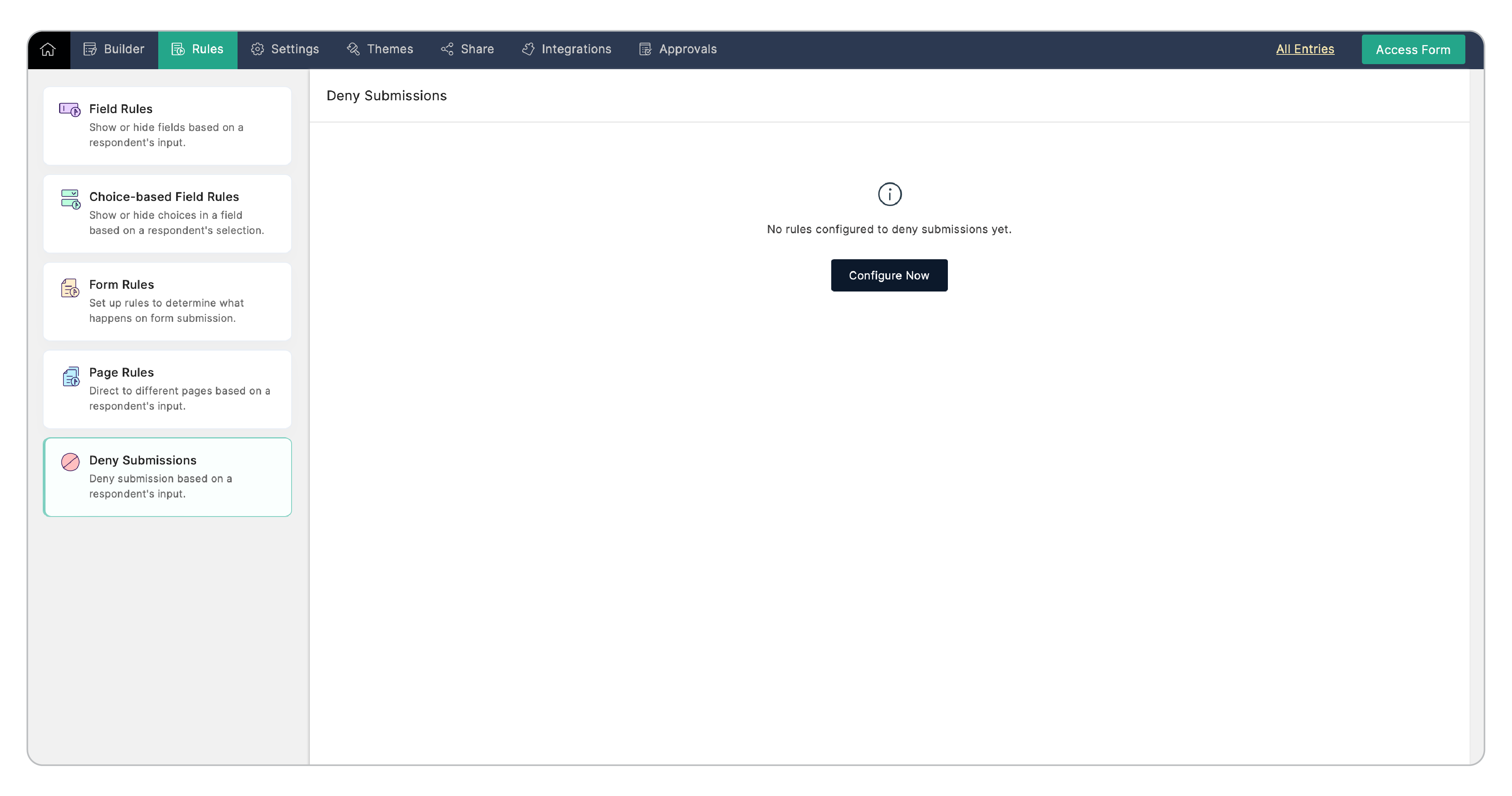Configuring Deny Submission
