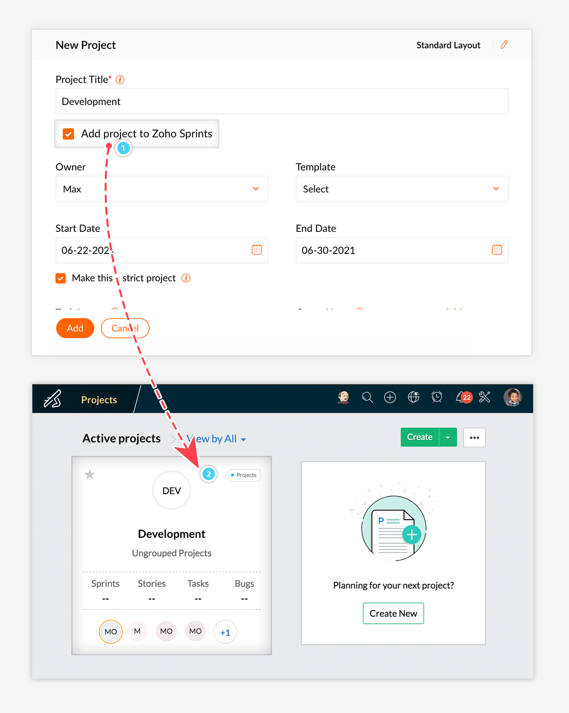 Zoho Sprints To Zoho Projects Integration