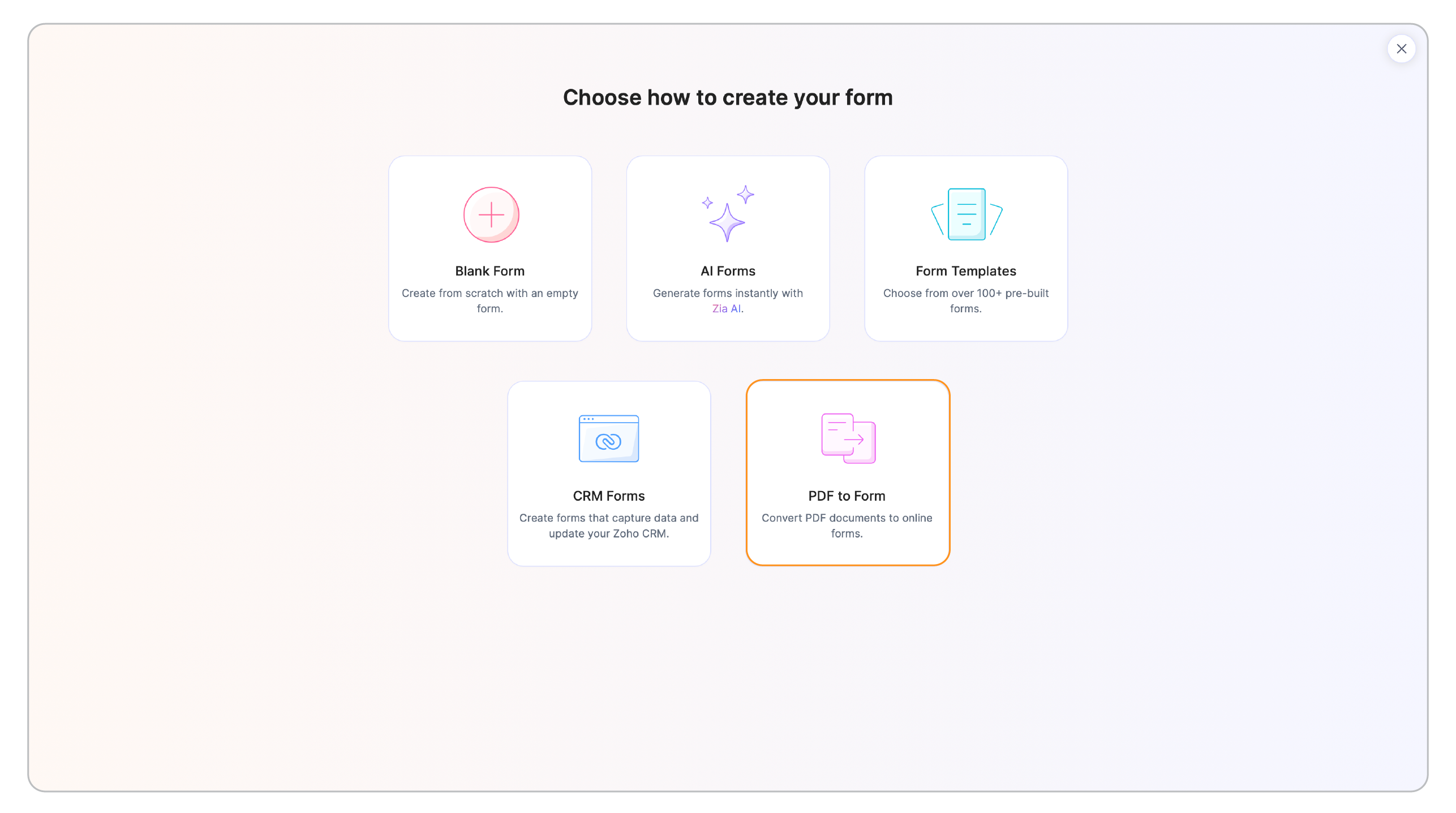 Select PDF to Form